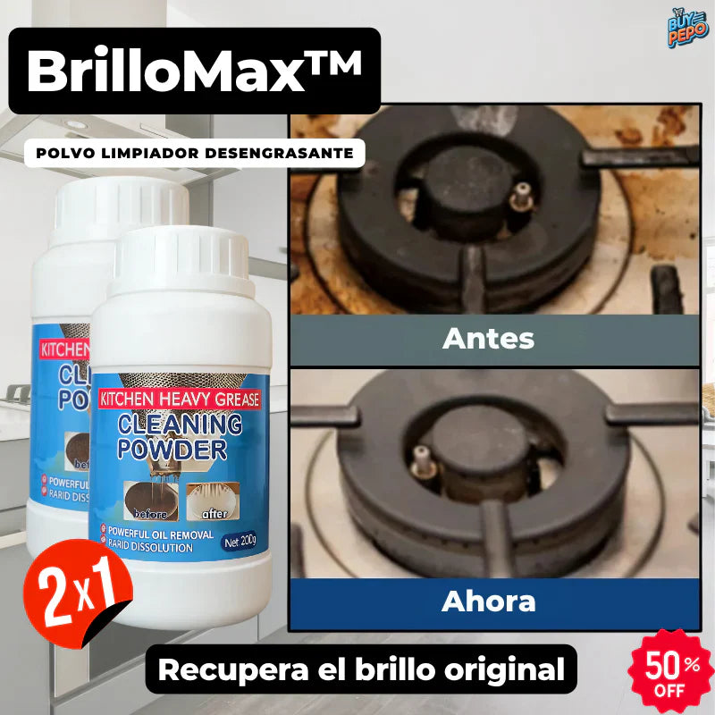 PROMOCION 2X1 BrilloMax™ - Polvo limpiador desengrasante ✨