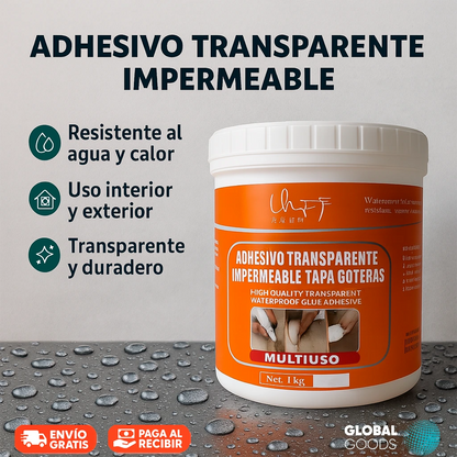 Sellador Tapagoteras 1 Kilo Transparente  1 kg + Brocha🛠️💧